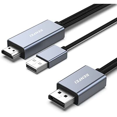 BENFEI Câble HDMI vers DisplayPort, 6 pieds source HDMI vers moniteur DisplayPort Compatible avec PC Carte graphique Ordinateur portable PS5 Xbox One(360) Prend en charge 4K@60Hz 2K@144Hz 1080P@165Hz BENFEI Câble HDMI vers DisplayPort, 6 pieds source HDMI vers moniteur DisplayPort Compatible avec PC Carte graphique Ordinateur portable PS5 Xbox One(360) Prend en charge 4K@60Hz 2K@144Hz 1080P@165Hz