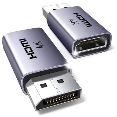 UGREEN Adaptateur DisplayPort vers HDMI 4K 30Hz 2K 60Hz 1080P Lot de 4 Unidirectionnel Convertisseur DP Mâle vers HDMI Femelle HDR Arc en Aluminium Compatible avec Laptop HDTV Moniteur Projecteur UGREEN Adaptateur DisplayPort vers HDMI 4K 30Hz 2K 60Hz 1080P Lot de 4 Unidirectionnel Convertisseur DP Mâle vers HDMI Femelle HDR Arc en Aluminium Compatible avec Laptop HDTV Moniteur Projecteur