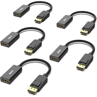 BENFEI Lot de 5 adaptateurs DisplayPort vers HDMI 4K unidirectionnels DisplayPort DP Computor vers HDMI Moniteur Adaptateur de connexion compatible avec ordinateur portable, PC, moniteur TV Projecteur BENFEI Lot de 5 adaptateurs DisplayPort vers HDMI 4K unidirectionnels DisplayPort DP Computor vers HDMI Moniteur Adaptateur de connexion compatible avec ordinateur portable, PC, moniteur TV Projecteur