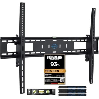 deleyCON Support Mural Universel TV 60"-100" Pouces (152-254cm) Inclinable 75Kg & VESA 900x600 Plasma LCD LED OLED CURVED Télévision Fixation deleyCON Support Mural Universel TV 60"-100" Pouces (152-254cm) Inclinable 75Kg & VESA 900x600 Plasma LCD LED OLED CURVED Télévision Fixation