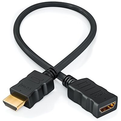 deleyCON 0,5m HDMI Rallonge Câble Compatible HDMI 2.0a/b/1.4a UHD 4K HDR 3D 1080p 2160p ARC High Speed avec Ethernet Noir deleyCON 0,5m HDMI Rallonge Câble Compatible HDMI 2.0a/b/1.4a UHD 4K HDR 3D 1080p 2160p ARC High Speed avec Ethernet Noir