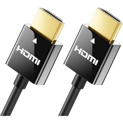 deleyCON 0,5m 4K HDMI 2.0 Câble Slim (Petit et Flexible Câble HDMI) 1080P 2160P UHD ARC HDR 3D pour TV, Moniteur, Projecteur, Laptop, Notebook, PC, Ordinateur, PS4, PS5, XBOX Noir deleyCON 0,5m 4K HDMI 2.0 Câble Slim (Petit et Flexible Câble HDMI) 1080P 2160P UHD ARC HDR 3D pour TV, Moniteur, Projecteur, Laptop, Notebook, PC, Ordinateur, PS4, PS5, XBOX Noir