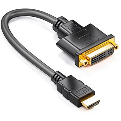 deleyCON Adaptateur HDMI vers DVI 24+5-1080p Full HD HDTV 1920x1080 pour écrans et Projecteurs TV PC Noir deleyCON Adaptateur HDMI vers DVI 24+5-1080p Full HD HDTV 1920x1080 pour écrans et Projecteurs TV PC Noir