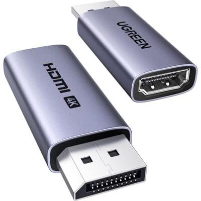 UGREEN Adaptateur DisplayPort vers HDMI 4K 60Hz 2K 144Hz 1080P Lot de 2 Unidirectionnel 18Gbps Convertisseur DP Mâle vers HDMI Femelle en Aluminium Compatible avec Laptop HDTV Moniteur Projecteur UGREEN Adaptateur DisplayPort vers HDMI 4K 60Hz 2K 144Hz 1080P Lot de 2 Unidirectionnel 18Gbps Convertisseur DP Mâle vers HDMI Femelle en Aluminium Compatible avec Laptop HDTV Moniteur Projecteur