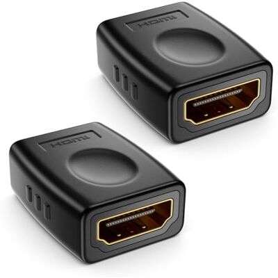 deleyCON 2 Pièces Adaptateur HDMI Femelle vers Femelle Connecteur de Rallonge HDMI Full HD, 4K, HDR, ARC pour TV, Moniteur, Projecteur, PC, Ordinateur Portable, PS4, PS5, Xbox deleyCON 2 Pièces Adaptateur HDMI Femelle vers Femelle Connecteur de Rallonge HDMI Full HD, 4K, HDR, ARC pour TV, Moniteur, Projecteur, PC, Ordinateur Portable, PS4, PS5, Xbox