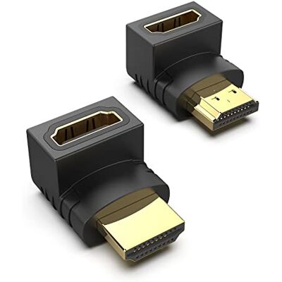 BENFEI Lot de 2 adaptateurs HDMI mâle vers femelle à angle droit jusqu'à 4 K x 2 K résolution 1440p 1080p BENFEI Lot de 2 adaptateurs HDMI mâle vers femelle à angle droit jusqu'à 4 K x 2 K résolution 1440p 1080p