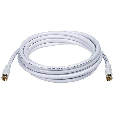 Monoprice 106315 Câble coaxial CL2 avec Quadruple Blindage 3,5 m RG6 75 Ohm 18 AWG avec connecteur Type F – Blanc Monoprice 106315 Câble coaxial CL2 avec Quadruple Blindage 3,5 m RG6 75 Ohm 18 AWG avec connecteur Type F – Blanc