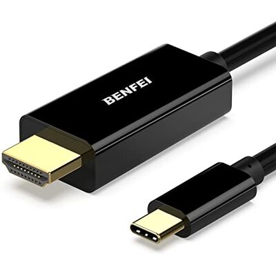 BENFEI Câble USB Type C (Thunderbolt 3) vers HDMI 4K UHD, adaptateur 0.9M USB-C vers HDMI mâle à mâle cordon plaqué or BENFEI Câble USB Type C (Thunderbolt 3) vers HDMI 4K UHD, adaptateur 0.9M USB-C vers HDMI mâle à mâle cordon plaqué or