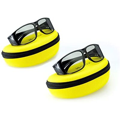 Hi-SHOCK Lot de 2 paires de lunettes 3D passives pour TV 4K compatibles avec LG, Grundig, Philips, AG-F420 / PTA417 / TDG500P / TY-EP3D20E / PX1821E-1TVA avec étui double [technologie de Hi-SHOCK Lot de 2 paires de lunettes 3D passives pour TV 4K compatibles avec LG, Grundig, Philips, AG-F420 / PTA417 / TDG500P / TY-EP3D20E / PX1821E-1TVA avec étui double [technologie de