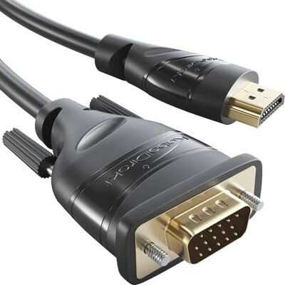 KabelDirekt – Câble adaptateur HDMI vers VGA – 2m Câble d'affichage haute vitesse HDMI/15-pin D-sub pour d'autres appareils vers des écrans VGA en Full HD/1080p et rapide KabelDirekt – Câble adaptateur HDMI vers VGA – 2m Câble d'affichage haute vitesse HDMI/15-pin D-sub pour d'autres appareils vers des écrans VGA en Full HD/1080p et rapide
