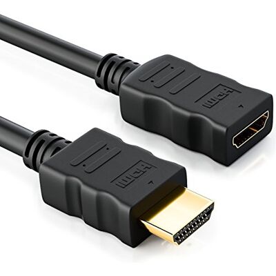 deleyCON 1m HDMI Rallonge Câble Compatible HDMI 2.0a/b/1.4a UHD 4K HDR 3D 1080p 2160p ARC High Speed avec Ethernet Noir deleyCON 1m HDMI Rallonge Câble Compatible HDMI 2.0a/b/1.4a UHD 4K HDR 3D 1080p 2160p ARC High Speed avec Ethernet Noir