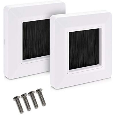 kwmobile Plaque murale brosse Lot de 2x passe-câble murale sortie connecteur audio vidéo Prise encastrable pour passage de câble TV HDMI Hi-Fi kwmobile Plaque murale brosse Lot de 2x passe-câble murale sortie connecteur audio vidéo Prise encastrable pour passage de câble TV HDMI Hi-Fi