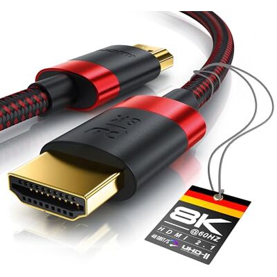 CSL-Computer Cà¢ble HDMI 8K 1,0m noir/rouge CSL-Computer Cà¢ble HDMI 8K 1,0m noir/rouge