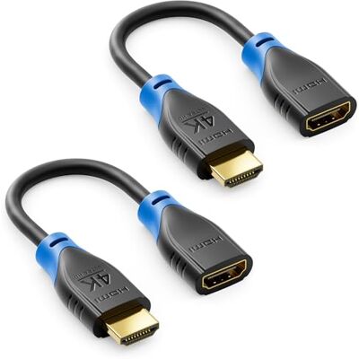 deleyCON 2 Pièces Extension HDMI pour Clé TV Câble Adaptateur HDMI pour Streaming Roku Chromecast 4K 60Hz HDR10+ pour Moniteur TV Projecteur Ordinateur Portable 10 cm Court Noir Bleu deleyCON 2 Pièces Extension HDMI pour Clé TV Câble Adaptateur HDMI pour Streaming Roku Chromecast 4K 60Hz HDR10+ pour Moniteur TV Projecteur Ordinateur Portable 10 cm Court Noir Bleu