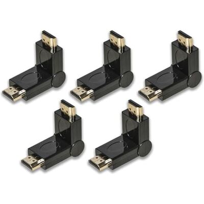 LINK LKADAT9605 Lot de 5 adaptateurs HDMI Mâle vers HDMI Mâle avec Connecteur Inclinable Convertisseur Vidéo Full HD 1080p pour TV, moniteur, PC et projecteurs LINK LKADAT9605 Lot de 5 adaptateurs HDMI Mâle vers HDMI Mâle avec Connecteur Inclinable Convertisseur Vidéo Full HD 1080p pour TV, moniteur, PC et projecteurs