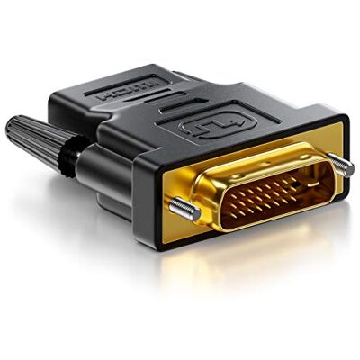 deleyCON Adaptateur HDMI vers DVI (Bidirectionnel) Convertisseur HDMI Femelle vers DVI-D Mâle Plaqué Or 1920x1200 1080p Pour PC, Ordinateur Portable, Projecteur, Écran, Consoles de Jeux deleyCON Adaptateur HDMI vers DVI (Bidirectionnel) Convertisseur HDMI Femelle vers DVI-D Mâle Plaqué Or 1920x1200 1080p Pour PC, Ordinateur Portable, Projecteur, Écran, Consoles de Jeux