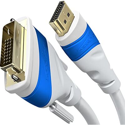 KabelDirekt – Adaptateur HDMI DVI – 1m, blanc Cable moniteur bidirectionnel DVI-D 24+1, connecte dispositif HDMI à moniteur DVI, Full HD/1080p KabelDirekt – Adaptateur HDMI DVI – 1m, blanc Cable moniteur bidirectionnel DVI-D 24+1, connecte dispositif HDMI à moniteur DVI, Full HD/1080p