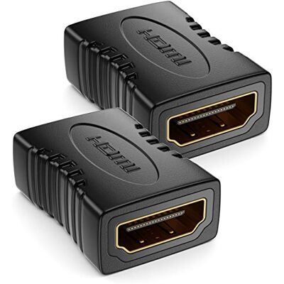 deleyCON Lot de 2 coupleurs HDMI femelle vers HDMI femelle, FullHD 4K, HDR, ARC, pour TV, projecteur, PC, ordinateur portable, PS4, PS5, Xbox deleyCON Lot de 2 coupleurs HDMI femelle vers HDMI femelle, FullHD 4K, HDR, ARC, pour TV, projecteur, PC, ordinateur portable, PS4, PS5, Xbox