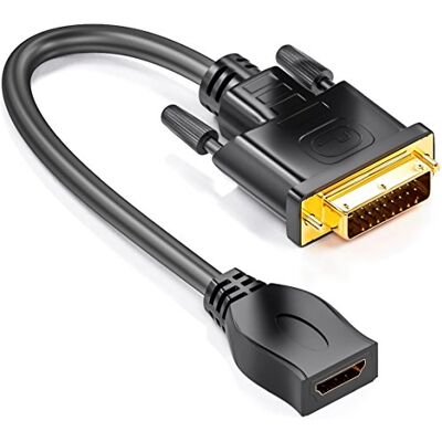 deleyCON Adaptateur HDMI vers DVI 24+1-1080p Full HD HDTV 1920x1080 pour écrans et Projecteurs TV PC Noir deleyCON Adaptateur HDMI vers DVI 24+1-1080p Full HD HDTV 1920x1080 pour écrans et Projecteurs TV PC Noir