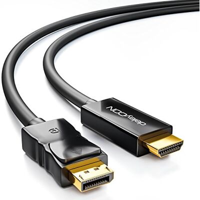 deleyCON 2m DisplayPort vers HDMI Câble High Speed 4K UHD FullHD 1080p 3D HDCP Transmission Audio DP Fiche vers HDMI Fiche Adaptateur Liaison Noir deleyCON 2m DisplayPort vers HDMI Câble High Speed 4K UHD FullHD 1080p 3D HDCP Transmission Audio DP Fiche vers HDMI Fiche Adaptateur Liaison Noir