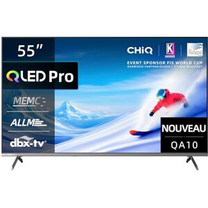 CHiQ Téléviseur Google QLED 4K UHD 55QA10 55 Pouces HDR10, VRR et ALLM Ultra-Fin sans Cadre Dolby Audio Wi-FI Double Bande CHiQ Téléviseur Google QLED 4K UHD 55QA10 55 Pouces HDR10, VRR et ALLM Ultra-Fin sans Cadre Dolby Audio Wi-FI Double Bande