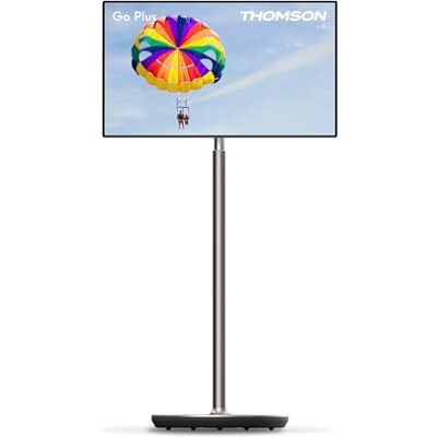 Thomson 32" Go Plus, 4K UHD (3840 x 2160), téléviseur Android portable, commande vocale, Bluetooth 5.2, WiFi, fonction hotspot, jusqu'à 4 heures d'autonomie, 8 Go de RAM, 64 Go de mémoire Thomson 32" Go Plus, 4K UHD (3840 x 2160), téléviseur Android portable, commande vocale, Bluetooth 5.2, WiFi, fonction hotspot, jusqu'à 4 heures d'autonomie, 8 Go de RAM, 64 Go de mémoire