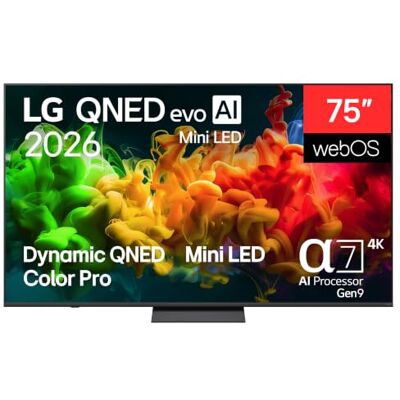 LG 75QNED80B6A TV 75", 4K QNED EVO MiniLED, Smart TV, WebOS 26, Processeur α7 AI Gen9, 4K Super Upscaling, HDR10 et Dolby Digital Plus, Alexa/Google Assistant, Noir LG 75QNED80B6A TV 75", 4K QNED EVO MiniLED, Smart TV, WebOS 26, Processeur α7 AI Gen9, 4K Super Upscaling, HDR10 et Dolby Digital Plus, Alexa/Google Assistant, Noir