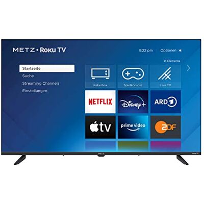 Metz Blue Roku 40MTD3011Z TV HD Smart TV 40 pouces 100 cm avec triple tuner, Wi-Fi, LAN, HDMI, USB Noir Metz Blue Roku 40MTD3011Z TV HD Smart TV 40 pouces 100 cm avec triple tuner, Wi-Fi, LAN, HDMI, USB Noir