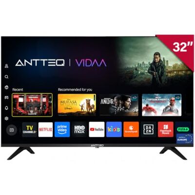 Antteq V32-AH3Q1L Smart TV HD 32 pouces (81 cm) Triple Tuner (DVB-T2/S2/C) WiFi Mode Hôtel Modèle Antteq V32-AH3Q1L Smart TV HD 32 pouces (81 cm) Triple Tuner (DVB-T2/S2/C) WiFi Mode Hôtel Modèle
