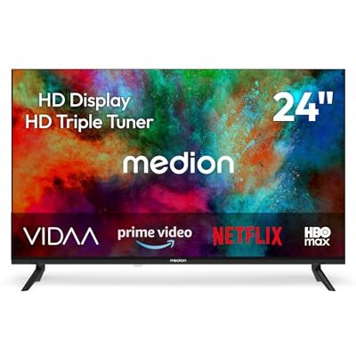Medion Téléviseur HD 59,8 cm (24 pouces) (VIDAA, Smart TV, Prime Video, PVR, triple tuner HD, MD 824102) Medion Téléviseur HD 59,8 cm (24 pouces) (VIDAA, Smart TV, Prime Video, PVR, triple tuner HD, MD 824102)
