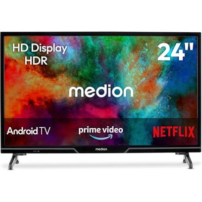 Medion TV 24 pouces HD (59,8 cm) Television (Android TV, Smart TV, HDR, Prime Video, PVR, Bluetooth, MD824100) Medion TV 24 pouces HD (59,8 cm) Television (Android TV, Smart TV, HDR, Prime Video, PVR, Bluetooth, MD824100)