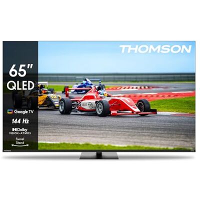 Thomson 65 Pouces (164cm) QLED Pro 144Hz Google Smart TV, Wi-Fi,Dolby Audio, HDR10, Bluetooth 5.1, Triple-Tuner (Câble/Satellite/Antenne), HDMI, CI+, A+ Panneau 65QG7C14 Thomson 65 Pouces (164cm) QLED Pro 144Hz Google Smart TV, Wi-Fi,Dolby Audio, HDR10, Bluetooth 5.1, Triple-Tuner (Câble/Satellite/Antenne), HDMI, CI+, A+ Panneau 65QG7C14