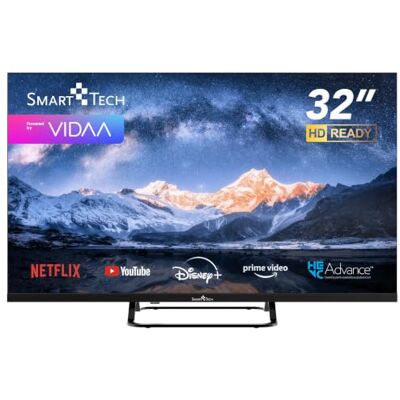 Smart Tech VIDAA Téléviseur 32" Smart TV avec résolution HD, Bluetooth et triple tuner, TV LED 32HV02V (2026) Smart Tech VIDAA Téléviseur 32" Smart TV avec résolution HD, Bluetooth et triple tuner, TV LED 32HV02V (2026)