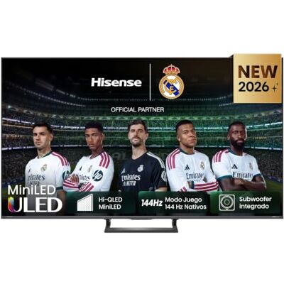 Hisense 55E8S Mini LED Smart TV 55 pouces, Hi-QLED MiniLED, mode jeu 144 Hz natifs, caisson de basses intégré, Hi-View AI Engine, Total HDR Solution, Filmmaker Mode, contrôle mains libres Hisense 55E8S Mini LED Smart TV 55 pouces, Hi-QLED MiniLED, mode jeu 144 Hz natifs, caisson de basses intégré, Hi-View AI Engine, Total HDR Solution, Filmmaker Mode, contrôle mains libres