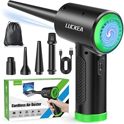 LUCKEA Souffleur électrique pour nettoyage de PC, 3 vitesses Air Duster Mini souffleur avec lumière LED, pulvérisateur d'air comprimé pour ordinateur portable, clavier, électronique, Air Blower LUCKEA Souffleur électrique pour nettoyage de PC, 3 vitesses Air Duster Mini souffleur avec lumière LED, pulvérisateur d'air comprimé pour ordinateur portable, clavier, électronique, Air Blower