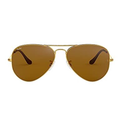 Ray-Ban - Lunettes de soleil Aviator RB3025 Aviator en métal 58 mm, doré (doré/brun cristal B15), 58 mm Ray-Ban - Lunettes de soleil Aviator RB3025 Aviator en métal 58 mm, doré (doré/brun cristal B15), 58 mm