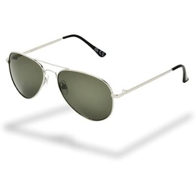 Foster Grant retro aviator zonnebril dames & heren – klassieke pilotenbril zilverkleurig metaalframe, krasvrije groene glazen & UV400-bescherming Foster Grant retro aviator zonnebril dames & heren – klassieke pilotenbril zilverkleurig metaalframe, krasvrije groene glazen & UV400-bescherming