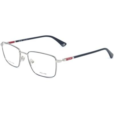 Police VPLE97N Lunettes du Vue 0E70 SHINY PALLADIUM W/BLUE PARTS 53/18/145 Homme Police VPLE97N Lunettes du Vue 0E70 SHINY PALLADIUM W/BLUE PARTS 53/18/145 Homme