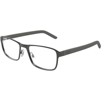 PUMA Essentiell Prescription Eyewear Frames, Ruthénium, 56 Hommes PUMA Essentiell Prescription Eyewear Frames, Ruthénium, 56 Hommes