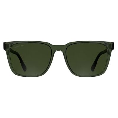Lacoste Lunettes de soleil homme L6077S Vert transparent avec verres solides kaki Lacoste Lunettes de soleil homme L6077S Vert transparent avec verres solides kaki