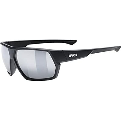 Uvex Lunettes de sport unisexes pour adulte, style sportif, noir mat/argent miroir, taille unique Uvex Lunettes de sport unisexes pour adulte, style sportif, noir mat/argent miroir, taille unique
