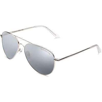 CLANDESTINE Pilot Lunettes argentées et rouge-verre gris, taille unique unisexe adulte CLANDESTINE Pilot Lunettes argentées et rouge-verre gris, taille unique unisexe adulte