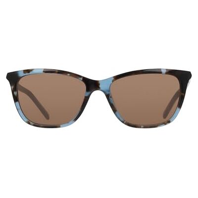 DKNY Lunettes de soleil femme DK558S Bleu tortue avec verres solides marron DKNY Lunettes de soleil femme DK558S Bleu tortue avec verres solides marron