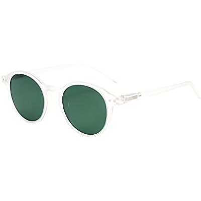 ZENOTTIC Lunette de soleil polarisé Rétro Classique Ronde Rétro Lunettes de soleil UV400 Cadre Homme Femme (CRISTAL MAT + VERT) ZENOTTIC Lunette de soleil polarisé Rétro Classique Ronde Rétro Lunettes de soleil UV400 Cadre Homme Femme (CRISTAL MAT + VERT)