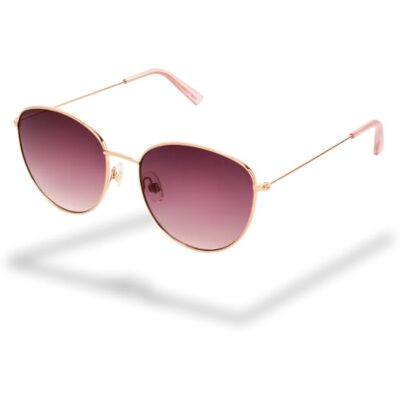Foster Grant Sunsentials by ronde zonnebril dames rosé – metalen montuur polycarbonaat roze glazen UV400-bescherming licht krasvrij en stootbestendig Foster Grant Sunsentials by ronde zonnebril dames rosé – metalen montuur polycarbonaat roze glazen UV400-bescherming licht krasvrij en stootbestendig