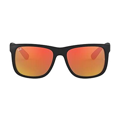Ray-Ban Justin Montures de Lunettes Mixte, Noir (Rubber Black/Brown Mirror Orange), 51 mm Ray-Ban Justin Montures de Lunettes Mixte, Noir (Rubber Black/Brown Mirror Orange), 51 mm