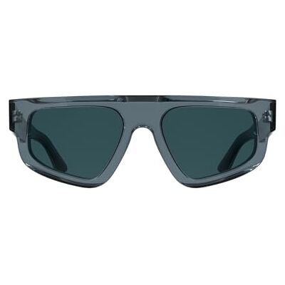 Calvin Lunettes de soleil unisexe adulte CK25539S Bleu transparent avec verres bleus solides Calvin Lunettes de soleil unisexe adulte CK25539S Bleu transparent avec verres bleus solides