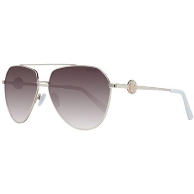 GUESS Factory Lunettes de soleil aviateur mosaïque surdimensionnée pour femme, Doré/Marron Dégradé, Taille unique, GF6140 GUESS Factory Lunettes de soleil aviateur mosaïque surdimensionnée pour femme, Doré/Marron Dégradé, Taille unique, GF6140