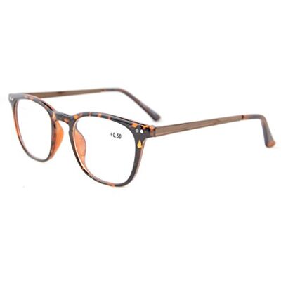 Eyekepper Lunettes de lecture rétro en plastique carré avec bras en métal Eyekepper Lunettes de lecture rétro en plastique carré avec bras en métal