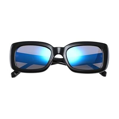 CHARRO Sunglasses Unisexe-Adulte, Noir Bleu Miroir, 52 CHARRO Sunglasses Unisexe-Adulte, Noir Bleu Miroir, 52